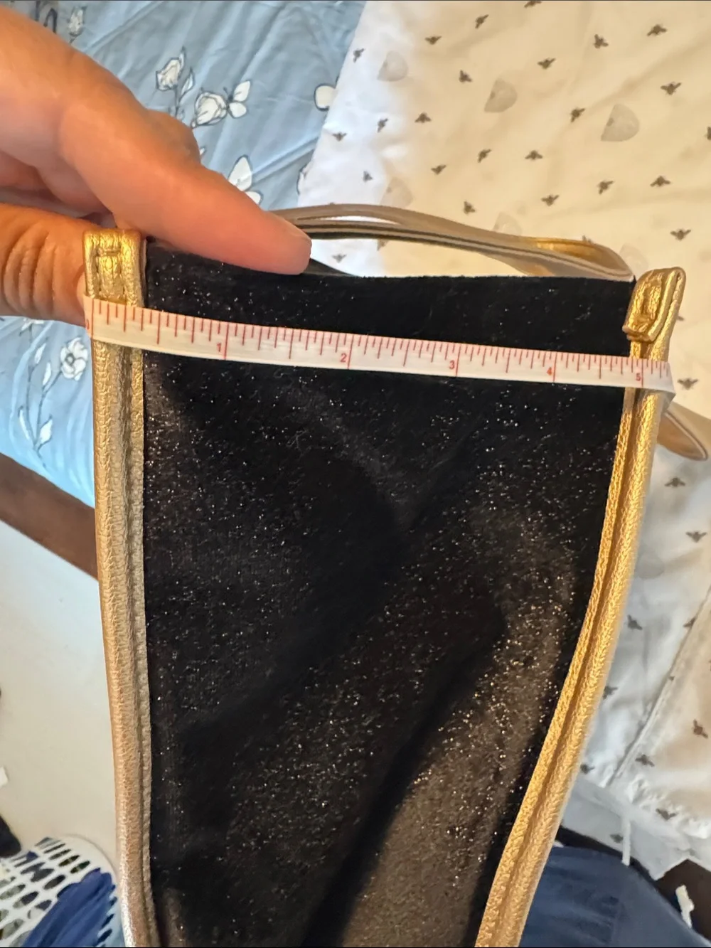 Jimmy Choo Black Velvet Tote with Gold Trim